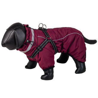 Nobby Dog Coat 2 in 1 Elor Водонепроницаемое пальто для собак с длинными рукавами, шлеей и регулируемым воротником (Bordo S32)