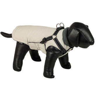 Nobby Dog Coat 2 in 1 Zira Зимнее пальто для собак на флисе со вшитой светоотражающей шлеей (Beige M40)