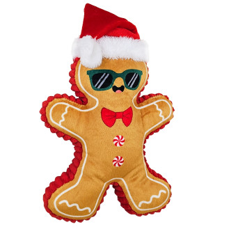 Nobby Xmas Plush Gingerbread Man Новорічні м'які іграшки для собак Пряниковий Чоловічок з пищалкою