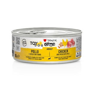 Disugual TOYDog Cubes 92% Adult Chicken, Speck & Spelt Безглютенова консерва для собак маленьких порід Курка з Беконом та Спельтою