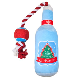 Nobby Xmas Plush Bottle Новорічні м'які іграшки для собак Плюшева Пляшка з м'ячем та пищалкою