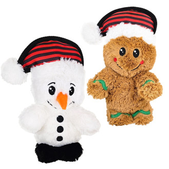 Nobby Xmas Plush Figures Новорічні м'які іграшки для собак Плюшеві Сніговик та Пряня з пищалкою