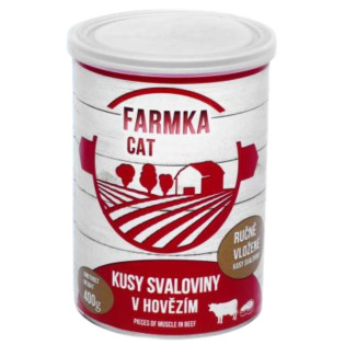 FALCO FARMKA Cat 100% Meat Muscle Консервированное мясо для котов Куски Свинины и Говядины в Говяжьем Фарше