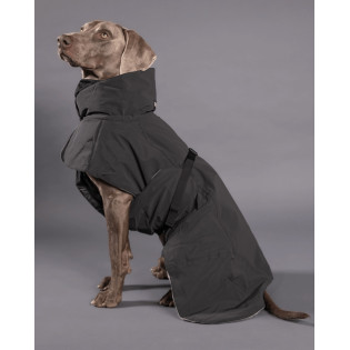 PAIKKA Visibility Winter Jacket Dark Зимняя куртка на FIR-подкладке и белым светоотражением для собак