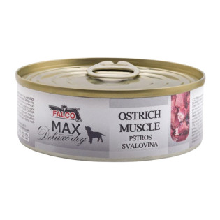 FALCO MAX Deluxe Dog 100% Meat Ostrich Muscle Консервированное мясо для собак Мясо Страуса без костей