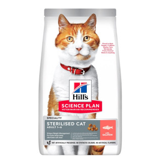 Hill's Science Plan Cat Sterilised Adult 1-6 Salmon Сухой корм с лососем для стерилизованных кошек в возрасте 1-6 лет