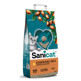 Sanicat Essential Oils Ultra Clumping Argan Oil Ультракомкующийся наполнитель для котов с эфирным маслом арганы
