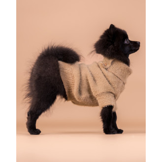 PAIKKA Furry Knit Sweater Brown Теплый эргономичный коричневый вязаный свитер для собак