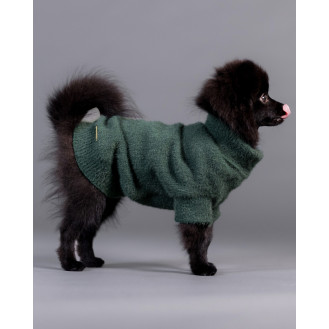 PAIKKA Furry Knit Sweater Green Вязаный эргономичный зеленый теплый свитер для собак