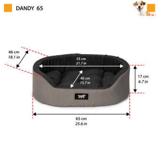 Ferplast Dandy C Colour Овальный лежак с бортиками и двусторонней подушкой для собак и котов (65)