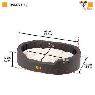 Ferplast Dandy F Овальный лежак с бортиками и двусторонней меховой подушкой для собак и котов (65)