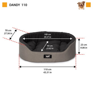 Ferplast Dandy C Colour Овальный лежак с бортиками и двусторонней подушкой для собак и котов (110)