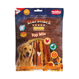 Nobby StarSnack Dental BBQ Top Mix Лакомства для чистки зубов собак Жевательное барбекю из Утки и Курицы (375 г)