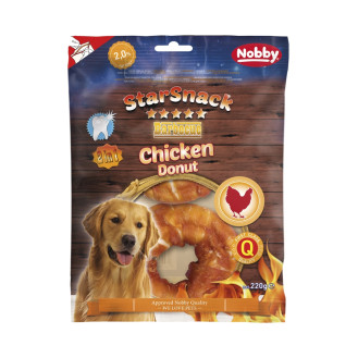 Nobby StarSnack Dental BBQ Chicken Donut Лакомства для чистки зубов собак Жевательный Пончик из Курицы и Говядины