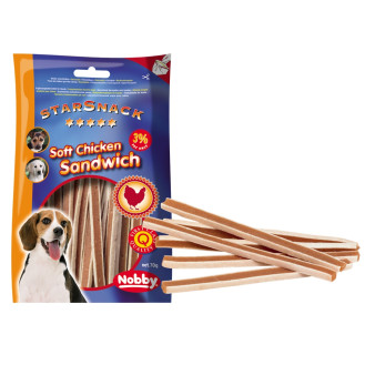Nobby StarSnack Soft Chicken Sandwich Натуральные лакомства без сахара для собак Куриные сэндвичи