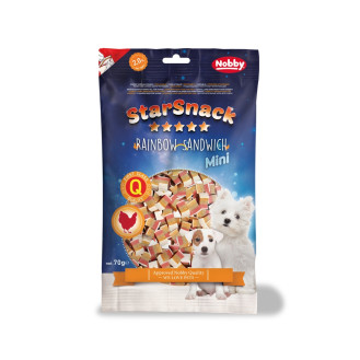 Nobby StarSnack Mini Rainbow Sandwich Натуральные лакомства для щенков и маленьких собак Куриный сендвич