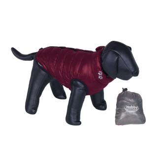 Nobby Dog Vest Light Gray & Red Вітрозахисний двосторонній утеплений жилет для собак із сумкою у комплекті