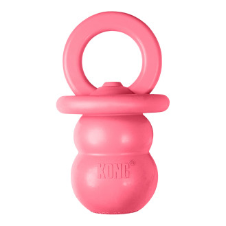KONG Puppy Binkie Pink Игрушка для щенков Жевательная Розовая Пустышка для лакомств