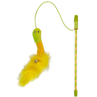 Nobby Rod Catnip Caterpillar Вудочка для котів Гусеничка з котячою м'ятою та дзвіночками