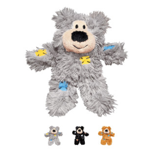 KONG Cat Softies Patchwork Bear Іграшка для кішок Ведмедик з котячою м'ятою