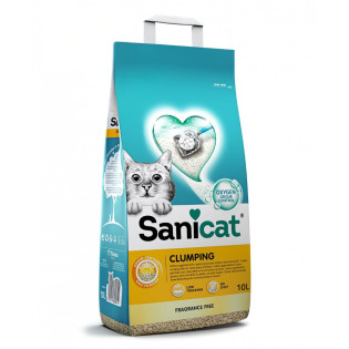 Sanicat Clumping Fragrance Free Комкующийся бентонитовый наполнитель для котов, не прилипающий к лапам