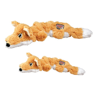 KONG Scrunch Knots Fox Мягкая игрушка для собак Лисица с пищалкой и внутренним канатом