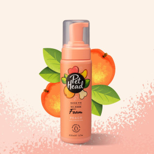 Pet Head Quick Fix Foam No Rinse Быстроочищающий сухой шампунь для собак с ароматом персика