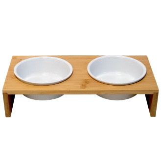 Nobby Diner Bar Ilus Керамічні миски для собак на бамбуковій підставці