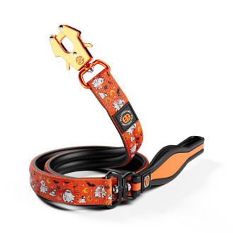 BullyBillows Halloween Boo Combat Lead Усиленный поводок для собак с рывковым замком Хеллоуин BullyBillows Halloween Boo Combat Lead Усиленный поводок для собак с рывковым замком Хеллоуин