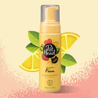 Pet Head Felin' Good Cat Foam No Rinse Дезодорирующий сухой шампунь для котов с ароматом клубники и лимона