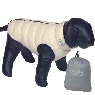 Nobby Dog Vest Light Creme & Grey Утеплений двосторонній водонепроникний жилет для собак із сумкою у комплекті