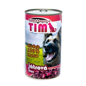 TIM Dog 100% Meat Liver Консервоване м'ясо для собак Асорті з Яловичини та Печінки