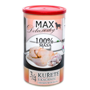 MAX Deluxe Dog 100% Meat 3/4 Chicken & Duck Консервоване м'ясо для собак Куряча Чверть з Качкою MAX Deluxe Dog 100% Meat 3/4 Chicken & Duck Консервоване м'ясо для собак Куряча Чверть з Качкою