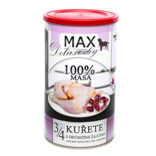 MAX Deluxe Dog 100% Meat 3/4 Chicken & Poultry Gizzards Консервоване м'ясо для собак Куряча Чверть з Пташиними Шлунками MAX Deluxe Dog 100% Meat 3/4 Chicken & Poultry Gizzards Консервоване м'ясо для собак Куряча Чверть з Пташиними Шлунками