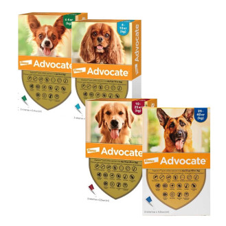 Elanco Advocate Dogs Антипаразитарные капли для собак от блох, гельминтов и кожных клещей Адвокат