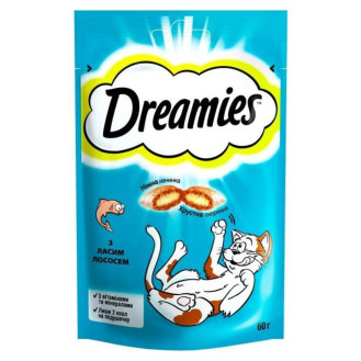 Dreamies Salmon Ласощі для котів Подушечки з ласим Лососем