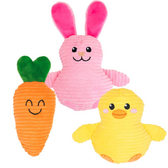Nobby Mesh Easter Figure Мягкая игрушка для собак Кролик, Цыпленок и Морковь с пищалкой