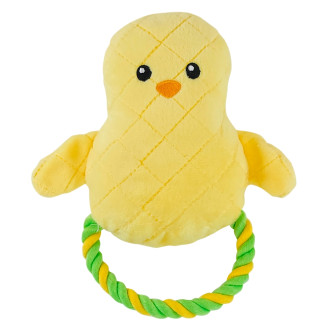 Nobby Plush Easter Chick & Rope Мягкая игрушка для собак Цыпленок с пищалкой и канатом