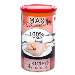MAX Deluxe Dog 100% Meat 3/4 Chicken Консервоване м'ясо для собак Куряча Чверть MAX Deluxe Dog 100% Meat 3/4 Chicken Консервоване м'ясо для собак Куряча Чверть