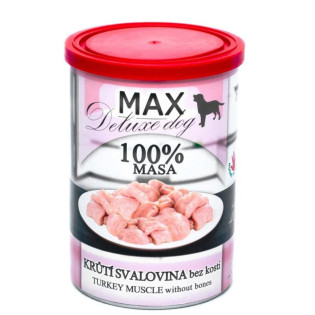 MAX Deluxe Dog 100% Meat Turkey Muscle Консервоване м'ясо для собак М'ясо Індички без кісток MAX Deluxe Dog 100% Meat Turkey Muscle Консервоване м'ясо для собак М'ясо Індички без кісток