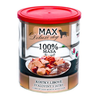 MAX Deluxe Dog 100% Meat Cubes Lean Muscle & Liver Консервоване м'ясо для собак Шматочки Свинини та Яловичини з Печінкою MAX Deluxe Dog 100% Meat Cubes Lean Muscle & Liver Консервоване м'ясо для собак Шматочки Свинини та Яловичини з Печінкою
