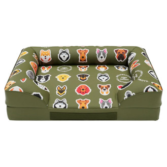 BullyBillows Luxury Dog Bed Sage Edition Ортопедична лежанка для собак зі знімним непромокальним чохлом