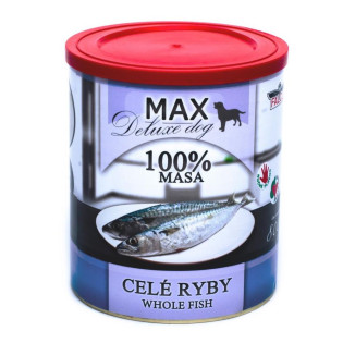 MAX Deluxe Dog 100% Fish Whole Fish Консервированная рыба для собак Целая Рыба MAX Deluxe Dog 100% Fish Whole Fish Консервированная рыба для собак Целая Рыба