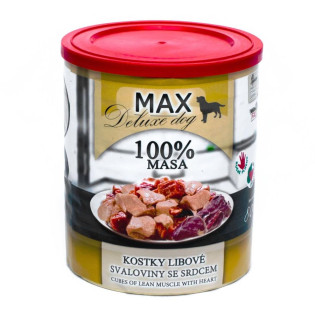 MAX Deluxe Dog 100% Meat Cubes Lean Muscle & Heart Консервоване м'ясо для собак Шматочки Свинини та Яловичини з Серцем MAX Deluxe Dog 100% Meat Cubes Lean Muscle & Heart Консервоване м'ясо для собак Шматочки Свинини та Яловичини з Серцем