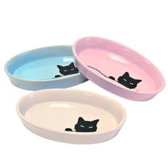 Nobby Wilson Whisker-Friendly Bowl Керамическая миска для котов с чувствительными усами Черный Кот