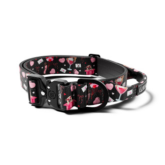 BullyBillows Combat Collar Handle 4 cm Edition Love Посилений тактичний нашийник з ручкою та ривковим замком для собак