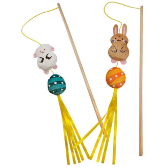 Nobby Rod Soft Lamb & Rabbit Іграшка вудочка для кішок Ягня та Кролик