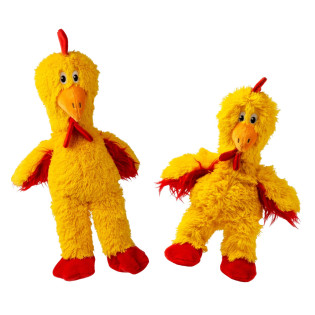 KONG Knots Chicken Мягкая игрушка для собак Петушок с внутренним канатом и двумя пищалками KONG Knots Chicken Мягкая игрушка для собак Петушок с внутренним канатом и двумя пищалками