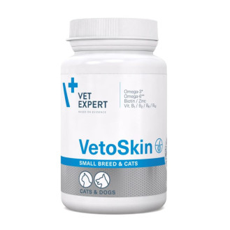 VetExpert VetoSkin Small Breed & Cats Комплексна добавка для здоров'я шкіри та шерсті маленьких собак та котів