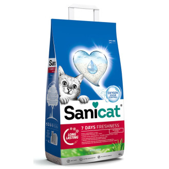 Sanicat Ultra 7 Days Freshness Aloe Vera Мінеральний ультрапоглинаючий наповнювач для котів з ароматом алое вера
